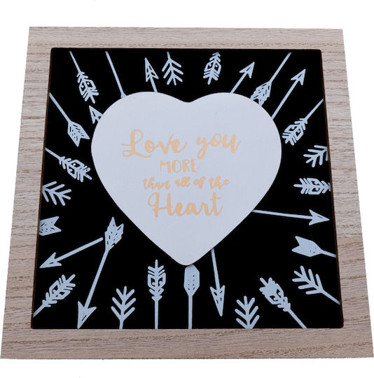 Uncle George Hanging Wall Decor Ecru Wooden 24x24cm