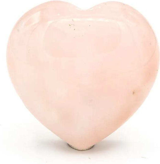 Ημιπολύτιμος Λίθος Ροζ Χαλαζία Heart Worry Stone Σχήμα Καρδιάς