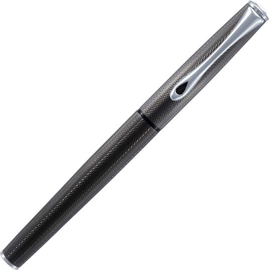 Diplomat Fountain Pen Broad Black Steel with Black Ink