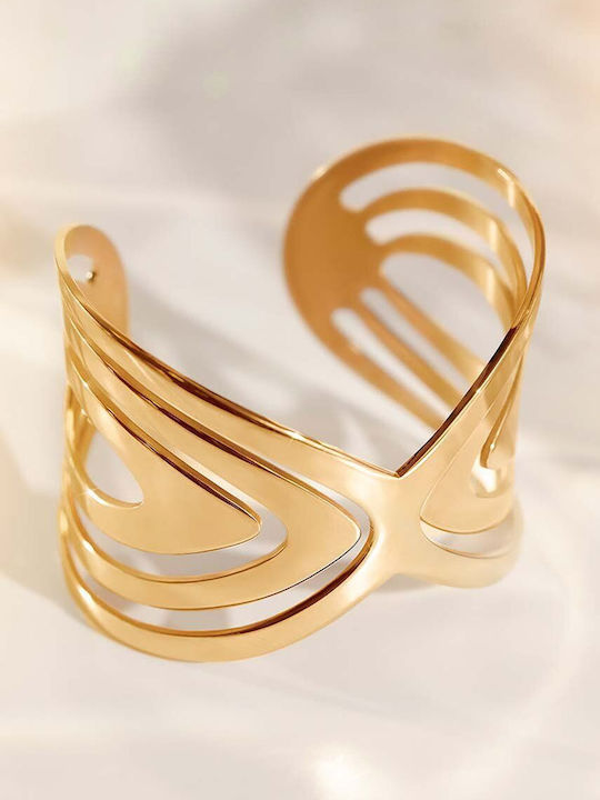 Lilou Bracelet Id made of Steel Gold Plated