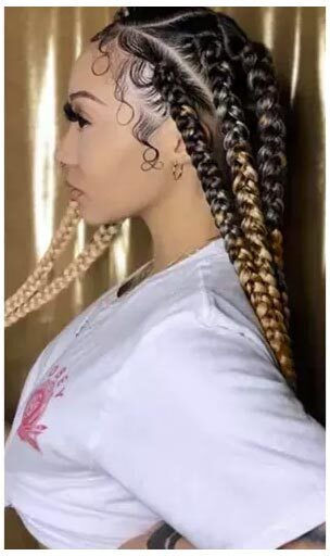 Carnival Wig with Braids Blond 60cm