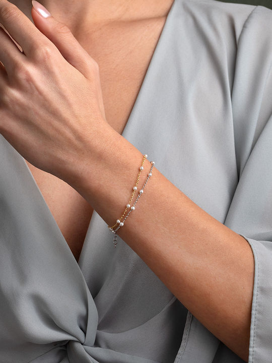 George Art Jewels Дамско Гривна Верига от Сребърен с Перли