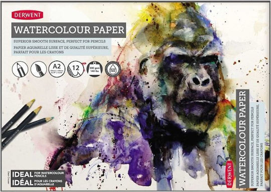 Derwent Watercolour Paper A2 12 Sheets 300g/m2