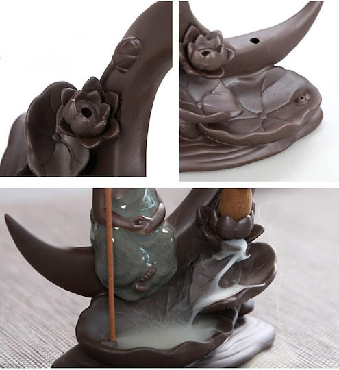 Arzător de Conuri cu Flux Invers Buddha din Ceramică 16,5cm