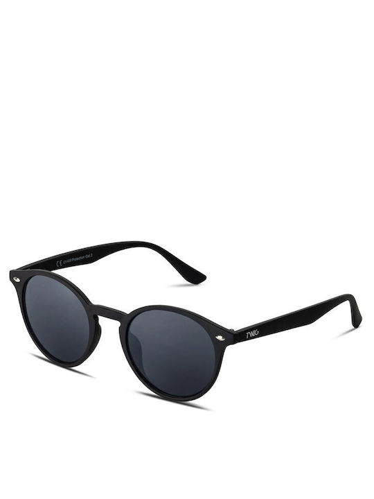 Twig Pollock Unisex Sunglasses with Black Plastic Frame and Black Lens POL10