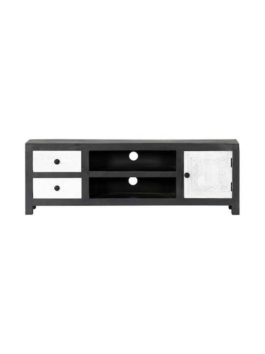 TV-Ständer Grau/Weiß M120xT30xH40cm
