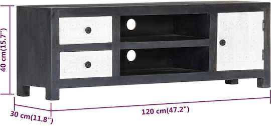 Телевизионни Мебели Сиви/Бели Д120xДл30xВ40см