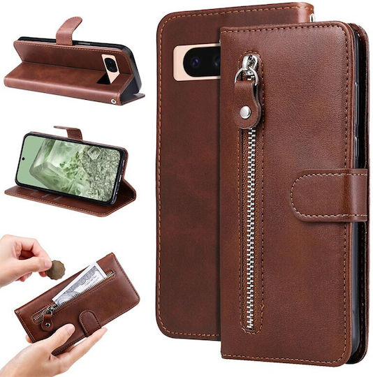 Zipper Wallet Καφέ (Google Pixel 8a)