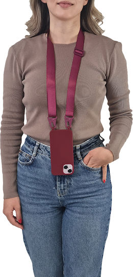 Sonique Strap Back Cover Silicon 0.5mm cu Curea Burgundy (Redmi A3)