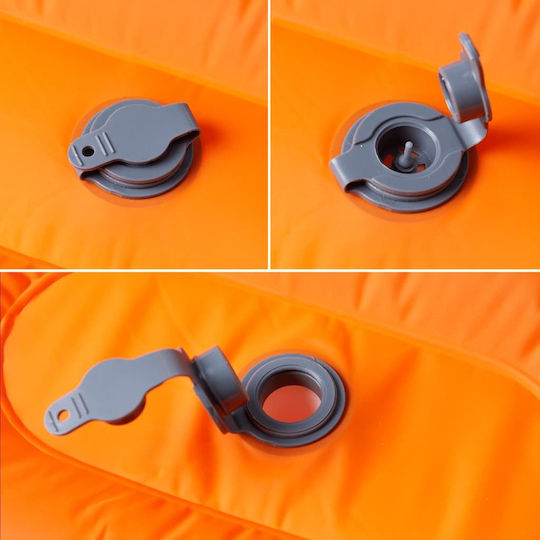 vidaXL Αυτοφούσκωτο Ημίδιπλο Υπόστρωμα Camping 190x68cm Πάχους 10cm Πορτοκαλί