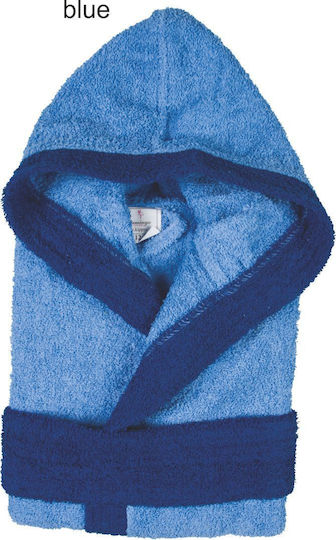 Flamingo Kids Hooded Bathrobe Blue Flamingo Kids Hooded Bathrobe Blue