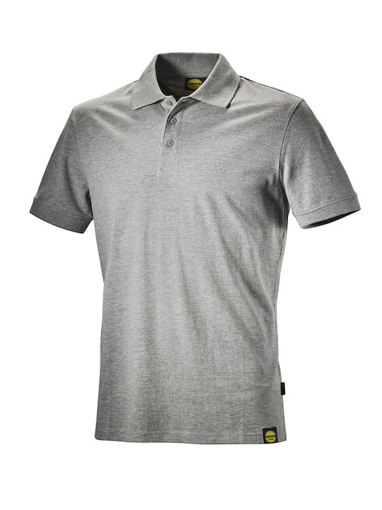 Polo Short Sleeve Blouse Grey Melange