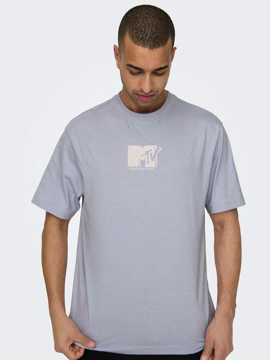 Only & Sons T-shirt Μωβ Βαμβακερό