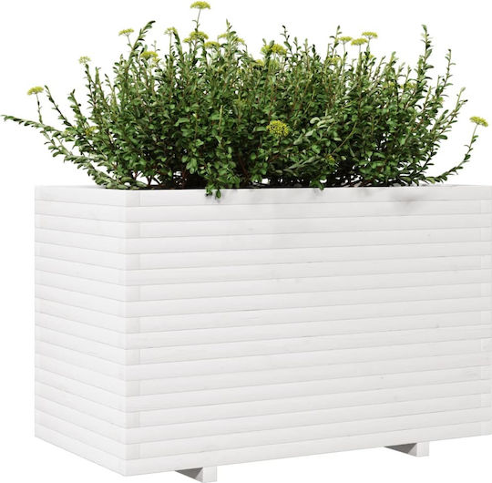 vidaXL Ζαρντινιέρα Ξύλινη Λευκή 110x60x72εκ.
