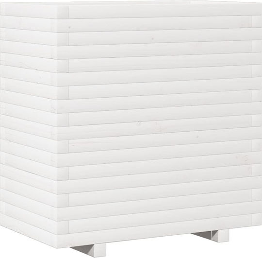 vidaXL Planter Box Wooden White 70x40x72cm.