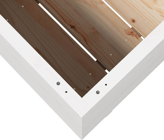 vidaXL Planter Box Wooden White 70x40x72cm.
