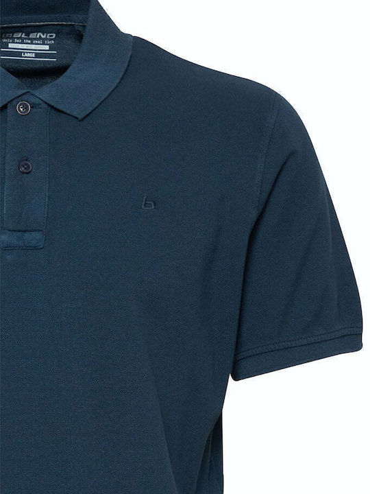 Blend Men's Short Sleeve Blouse Polo BLUE