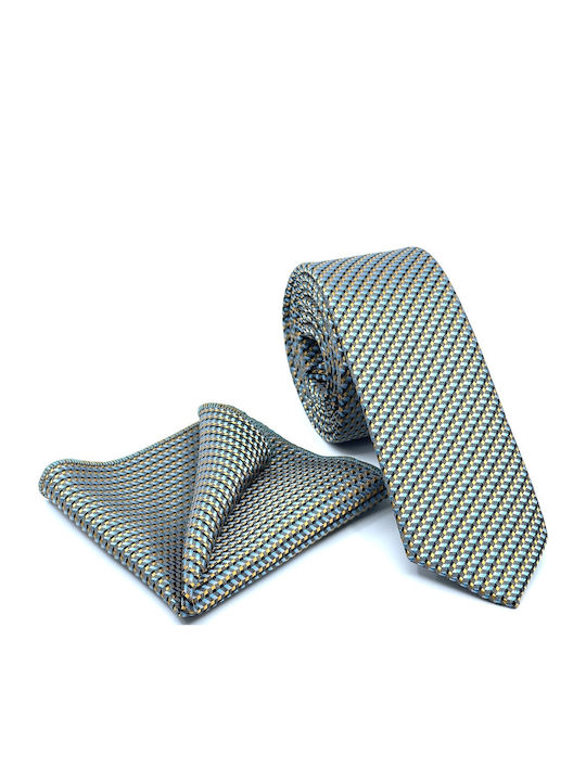 Legend Accessories Men's Tie Set Printed in Turquoise Color