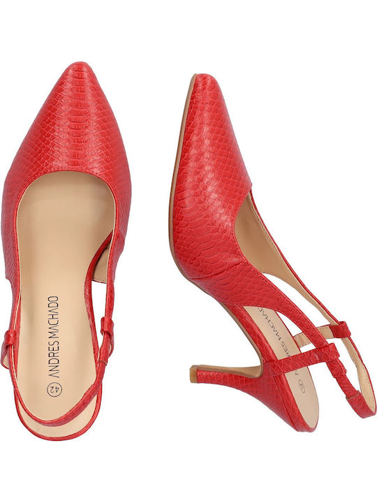 Synthetic Leather Red High Heels