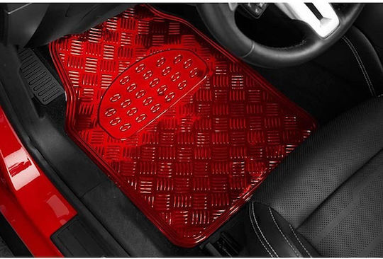 Auto Gs Set Covorașe Față și Spate Universal 4buc din Aluminiu Roșii