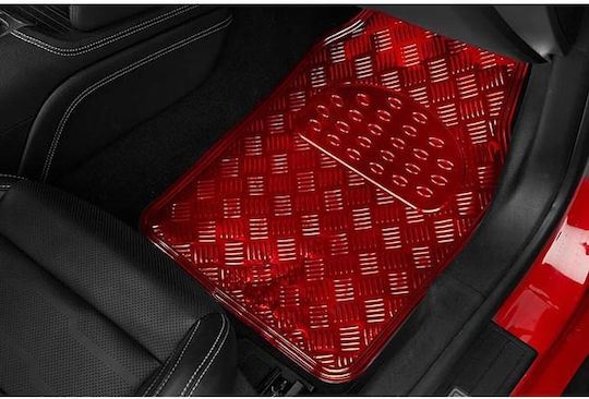 Auto Gs Set Covorașe Față și Spate Universal 4buc din Aluminiu Roșii