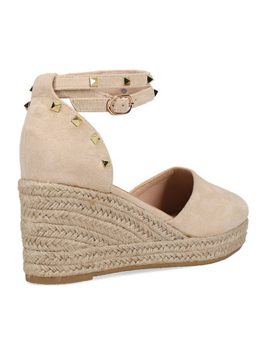 Damenplattformen im Espadrilles-Stil Beige