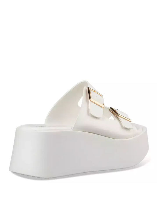 Envie Shoes Women's Synthetic Leather Platform Shoes White