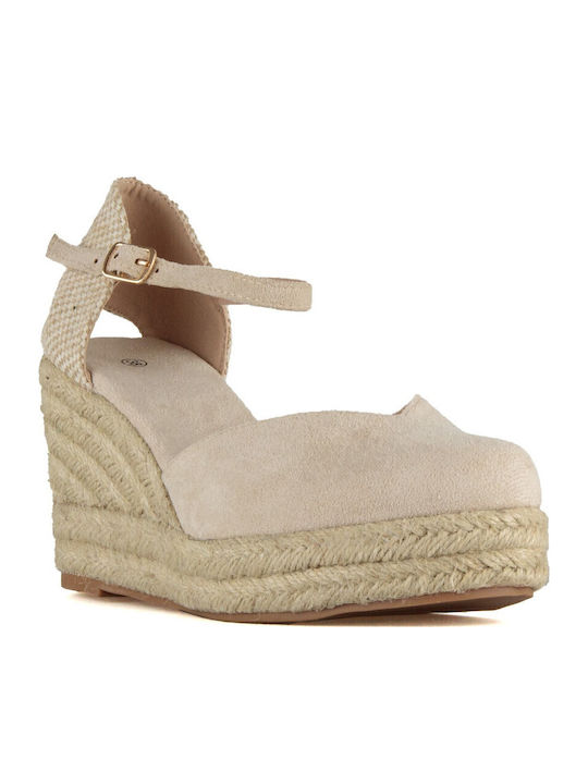 Platforme Dama De Vară Tip Espadrile Bej