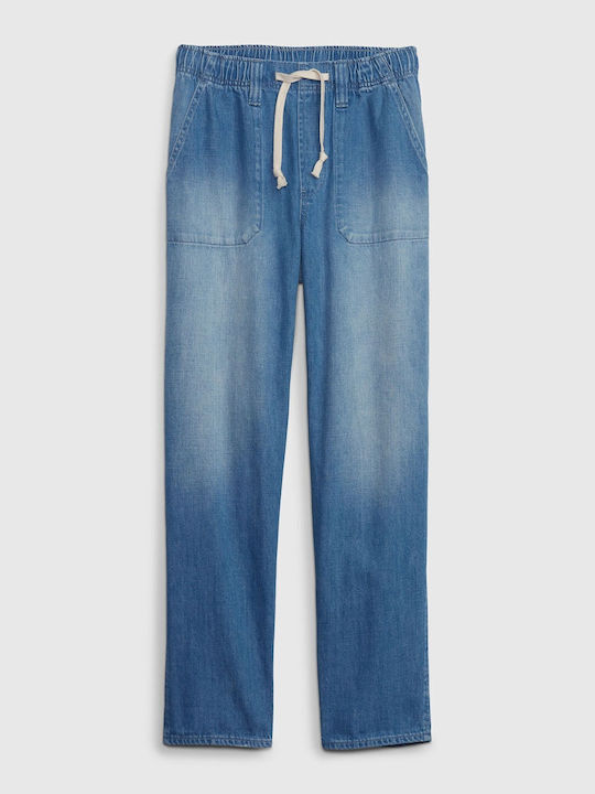 Γυναικείο Jean Παντελόνι Mid Rise σε Relaxed Εφαρμογή μπλε