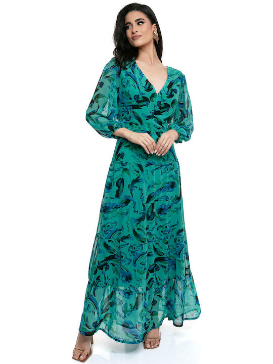 RichgirlBoudoir Maxi Dress with Ruffle Green