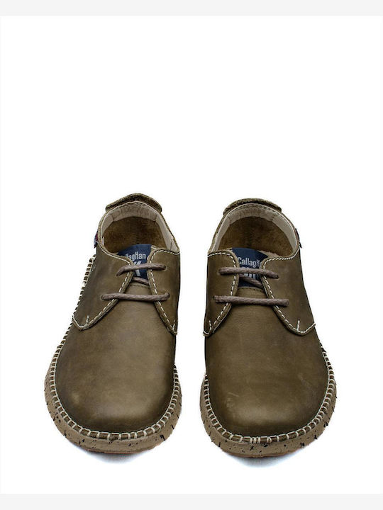 Men's Leather Casual Shoes Haki