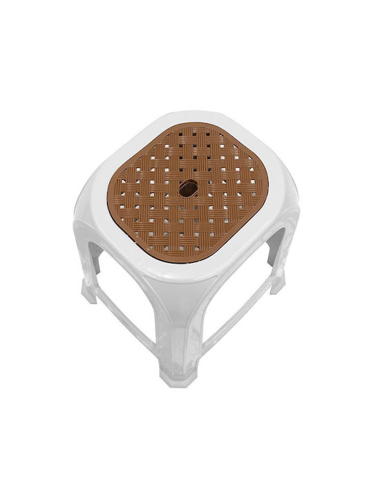 Gartenhocker aus Polypropylen Desia Weiß 35x35x45cm
