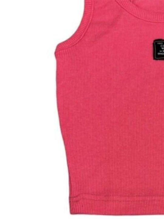 Παιδικό Crop Top Αμάνικο Φούξια