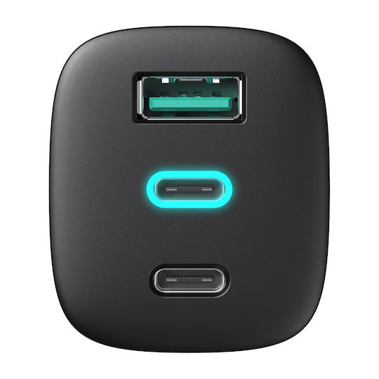 Havit Charger Without Cable with USB-A Port and 2 USB-C Ports 65W Power Delivery Blacks (UC10)