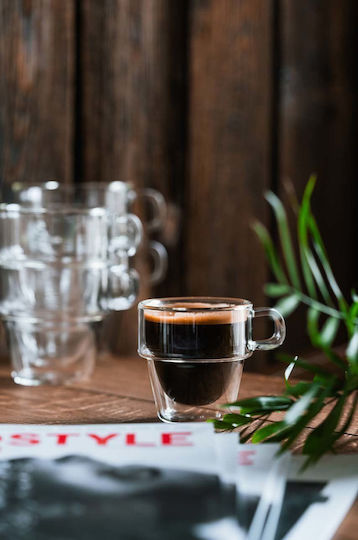 Vialli Design Satz Tassen Espresso Glas Transparente 150ml 6 Stück
