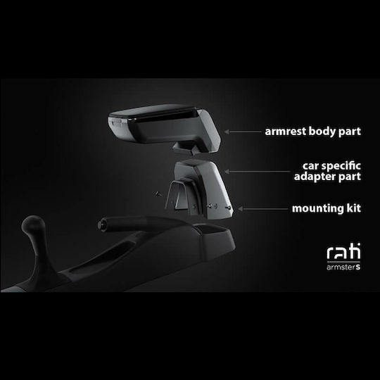 Rati Armster S Car PU Armrest for Opel Mokka / Mokka X 2012-2020 Black
