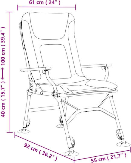 vidaXL Lounger-Armchair Beach Green 61x92x100cm