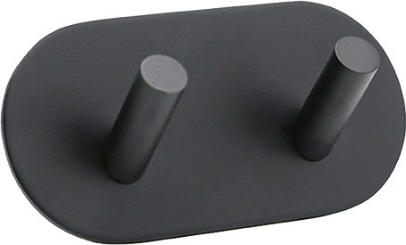 Bormann Double Wall-Mounted Bathroom Hook ​9.5x4.5cm Inox Black