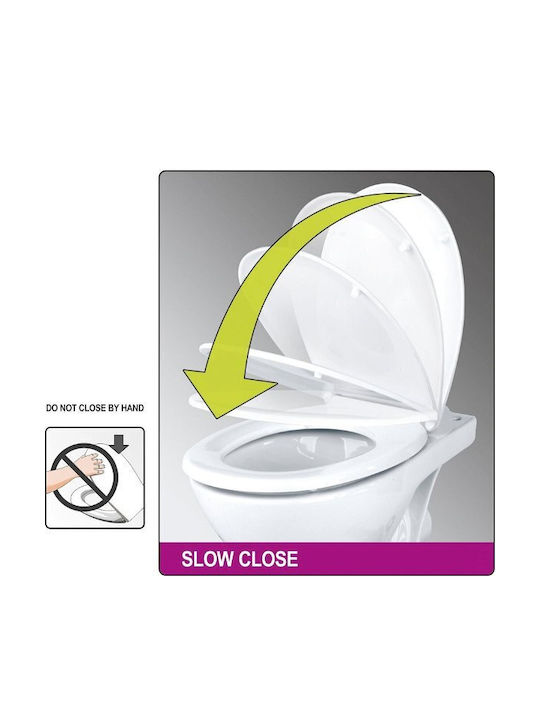 Fala Plastic Toilet Slim Seat White 38cm