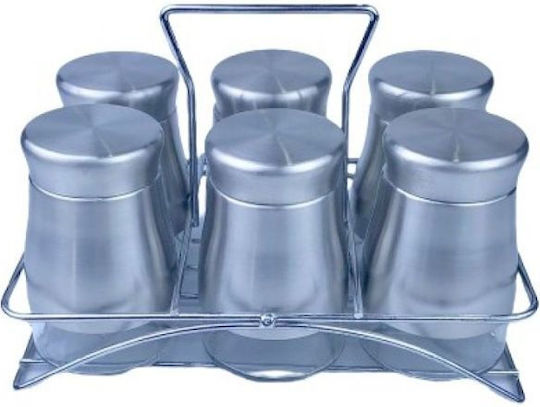 Karvounis Gewürzbehälter Glas auf Ständer 6Stück 6Stück Karvounis Gewürzbehälter Glas auf Ständer 6Stück 6Stück