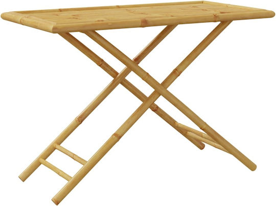 Outdoor Dinner Foldable Bamboo Table Natural 110x55x75cm