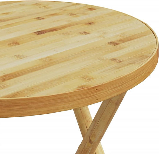 Tisch für kleine Außenbereiche aus Bambus Zusammenklappbar Bamboo 55x55x75cm