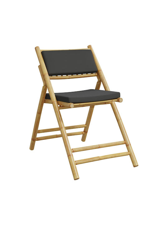 Scaun de exterior Bambus Bamboo With Grey cu pernă 2buc 59x51x87cm