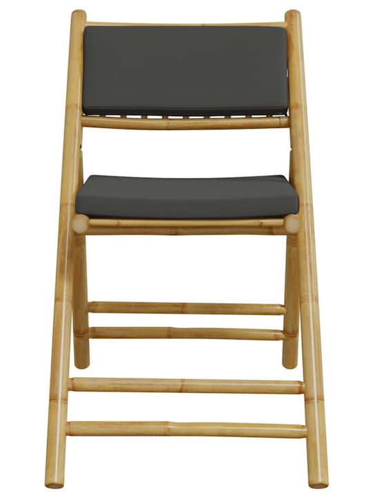 Scaun de exterior Bambus Bamboo With Grey cu pernă 2buc 59x51x87cm