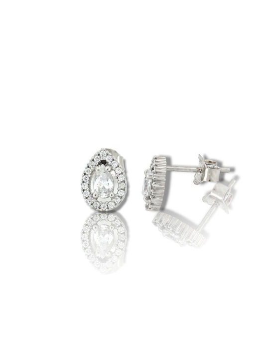 Mentzos Code Earrings made of Platinum with Stones