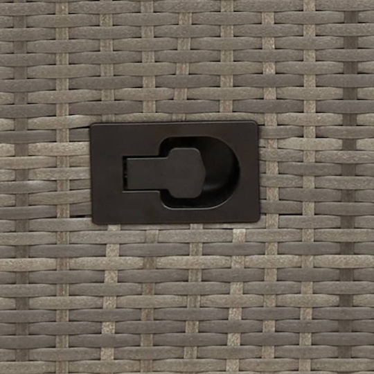 Outdoor Chair Rattan Grey with Cushion 2pcs 49x50.5cm