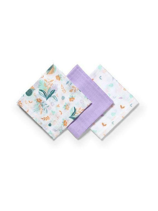 Babyono Take Care Muslin Burp Cloths Lilac 70x70cm 3 Pieces