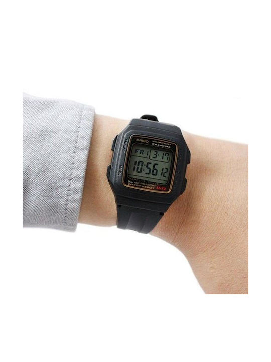 Casio Classic Ψηφιακό Ανδρικό Ρολόι 34mm Μπαταρίας με Μαύρο Καουτσούκ Λουράκι