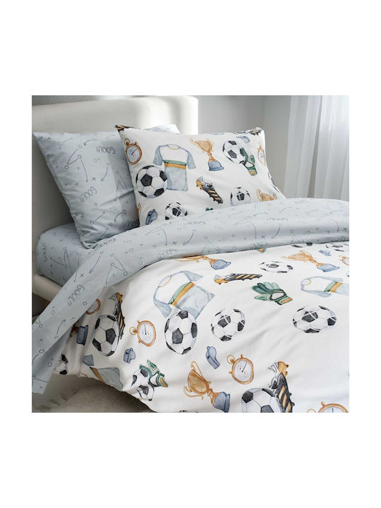 Vesta Home Σετ Σεντόνια Μονά Βαμβακερά Football Multi 170x260cm 3τμχ