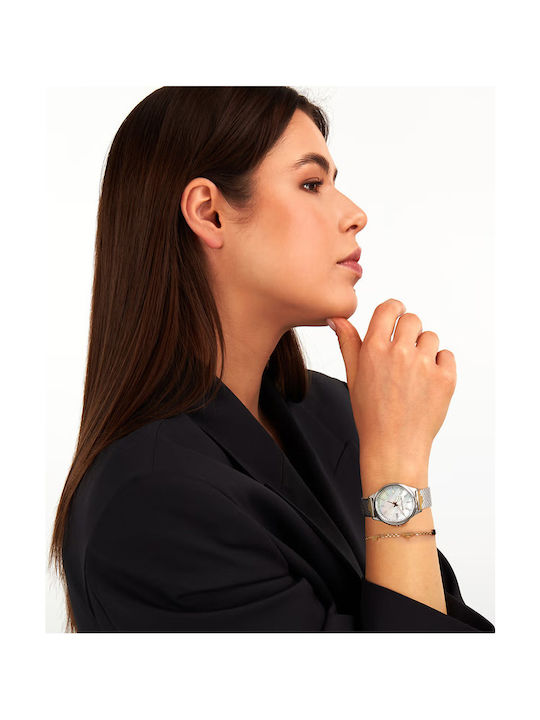 Trussardi Ceas de Damă cu Argintiu Brățară Metalică